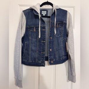 Wax Jean Blue Denim Jacket with Gray Sleeves